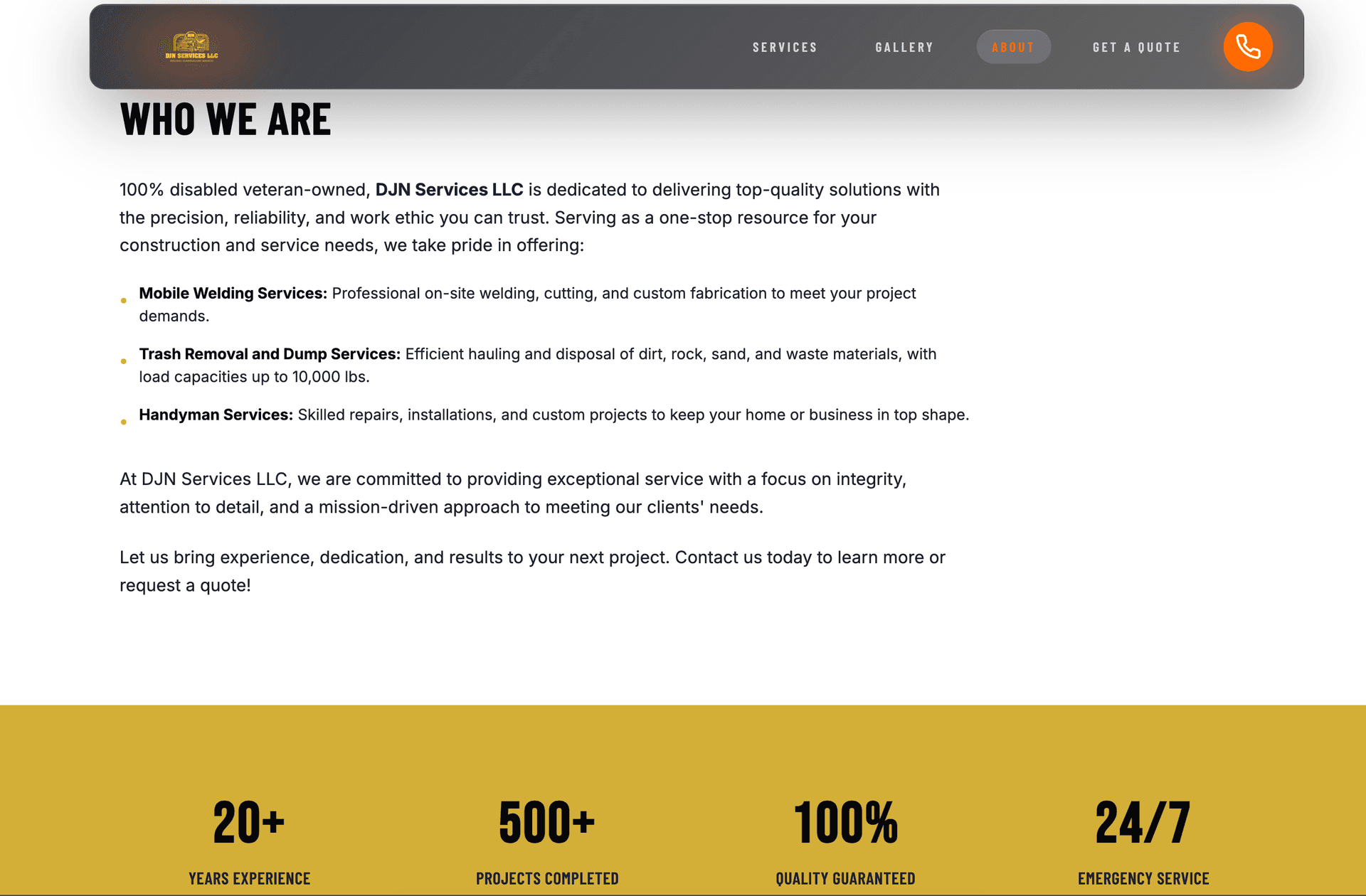 DJN Services new about page