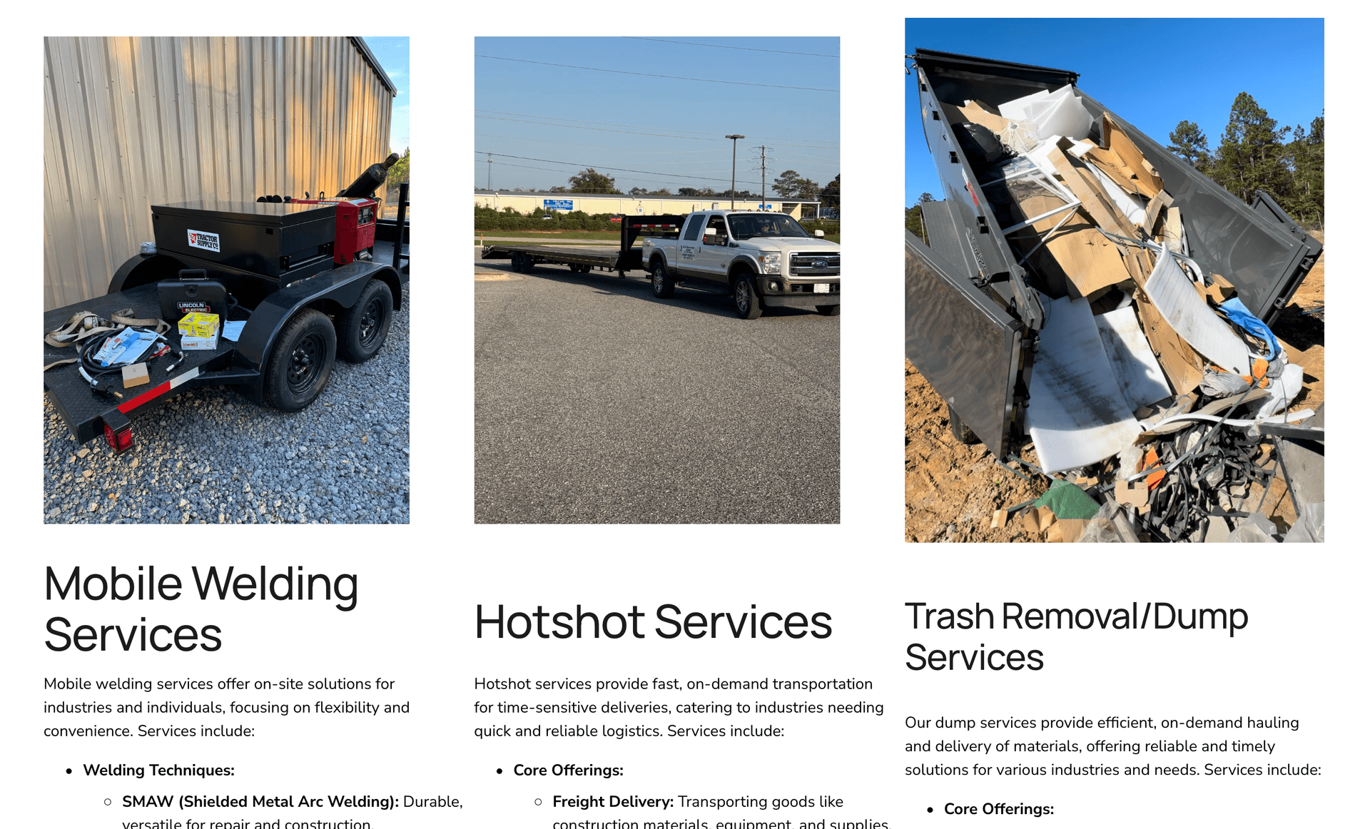 DJN Services old services page